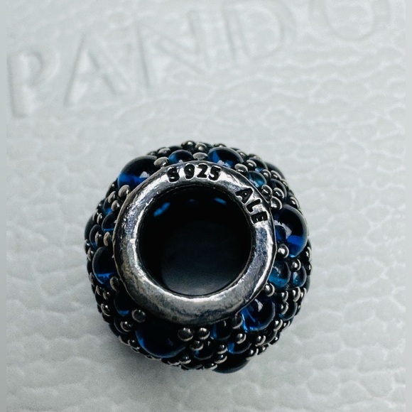 Authentic Retired Pandora Shimmering Droplets with London Blue Crystal S925 Ale - Picture 9 of 12